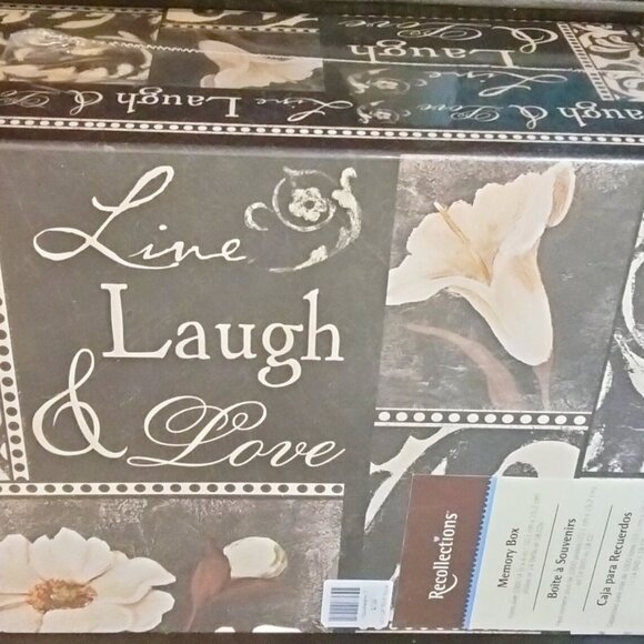 Recollections Live Laugh Love Memory Box Photo Storage Jo Moulton Sagebrush New - Picture 4 of 14